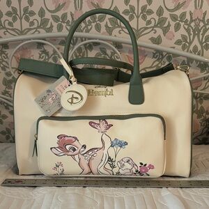 Disney Bambi Cream & Green duffle bag